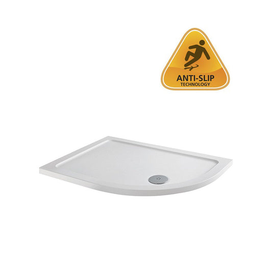 Rivato SolidStone 1200 x 800mm Antislip RH Offset Quadrant Shower Tray with Waste