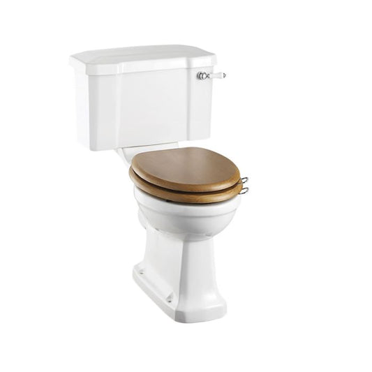 Burlington Rimless Close Coupled Toilet with 520 Lever Cistern with White Lever