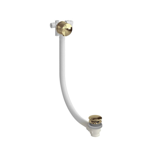 Burlington Riviera Overflow Bath Filler with Click Clack Waste in Gold