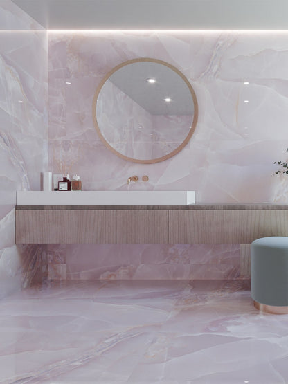 Bathroom - Tile - RUBY ONYX PINK | Polished Pantone Porcelain Tile