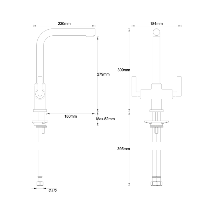 Crosswater Tropic Dual Control Kitchen Mixer