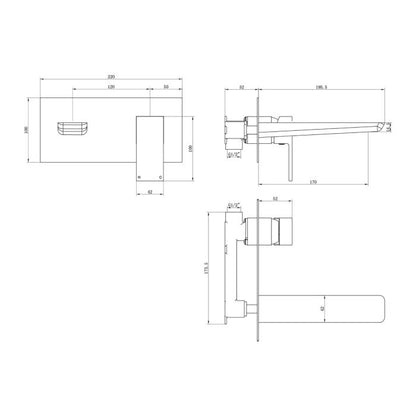 Fairford Una Wall Mounted Basin Mixer