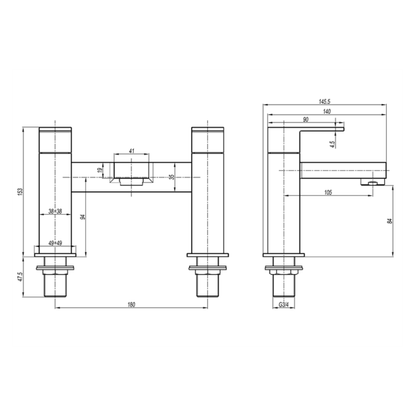 Crosswater Verge Matt Black Bath Filler