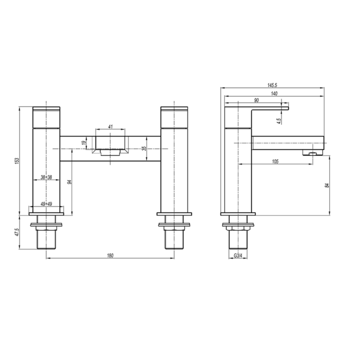 Crosswater Verge Brushed Brass Bath Filler