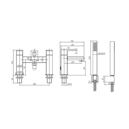 Crosswater Verge Stainless Steel Bath Shower Mixer