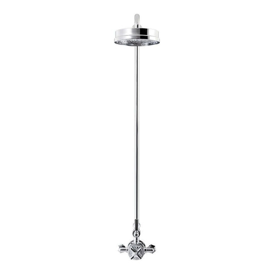 Crosswater Waldorf Thermostatic Shower Valve with Fixed Head Black Lever