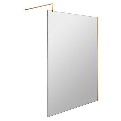 Fairford Brushed Brass 8mm Wetroom Screen - 1850mm High