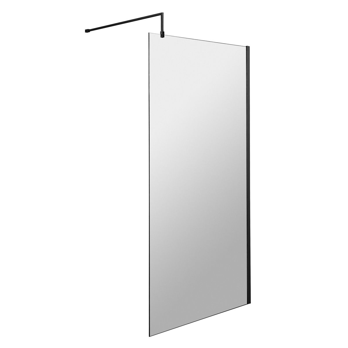 Fairford Matt Black 8mm Wetroom Screen - 1850mm High