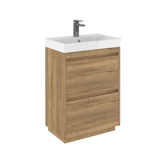 Crosswater Zion 60 Windsor Oak Floor Standing Unit & Basin